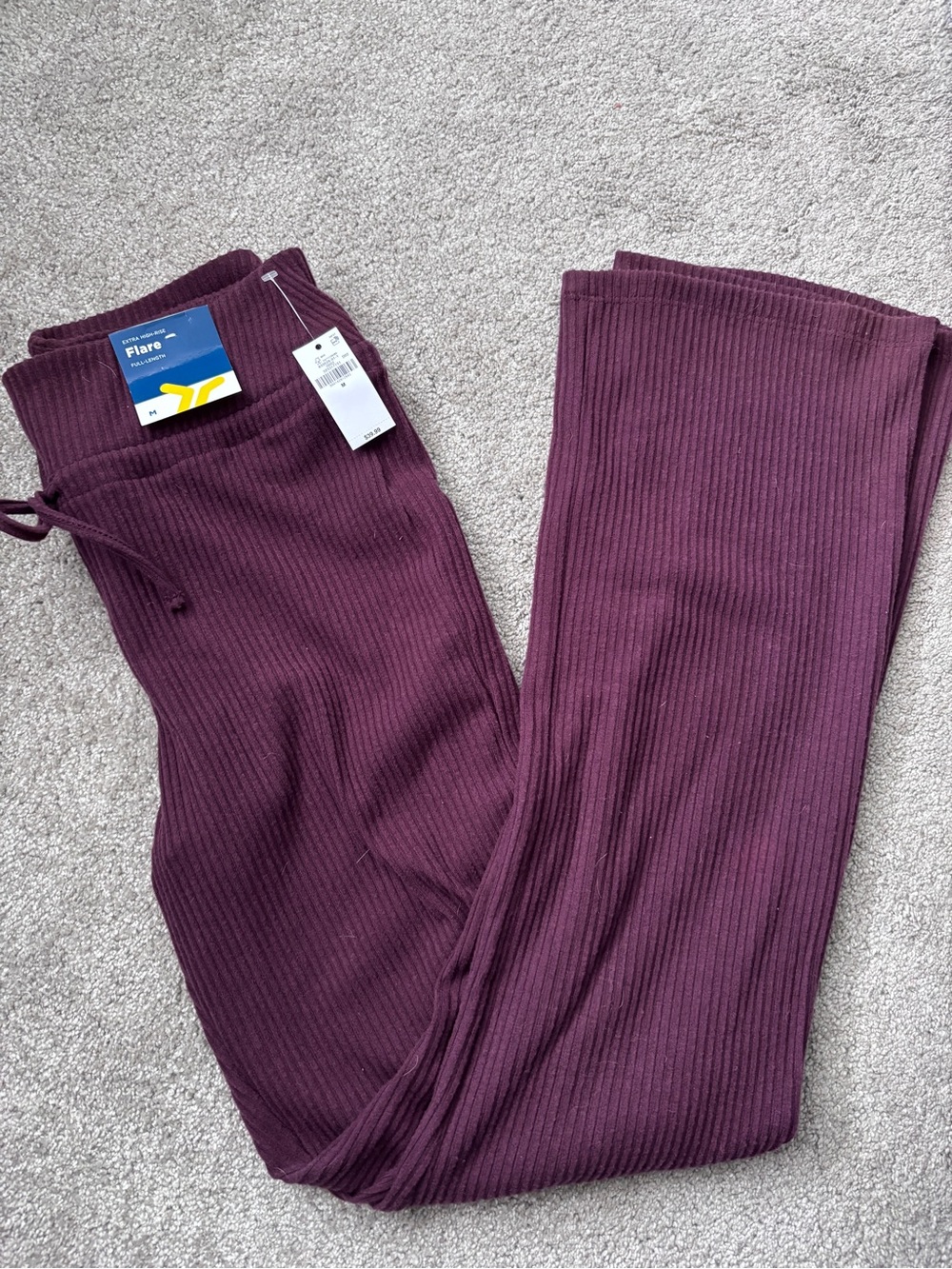 Old Navy Women's Ribbed Boot Cut Pants in Deep Plum